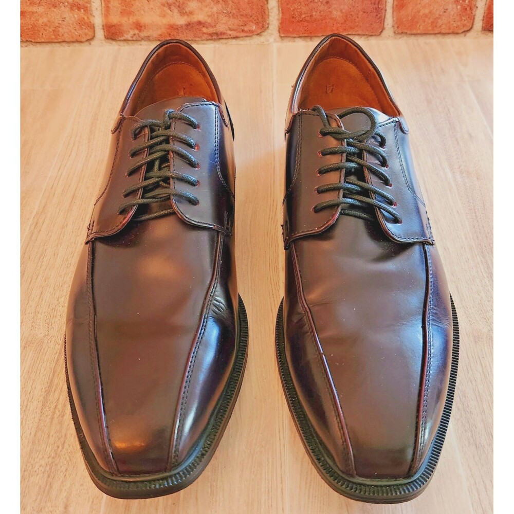 Rockport Men's Sz 9.5 Oxford Dress Shoes Dark Brown Adiprene Adidas K62536 EUC